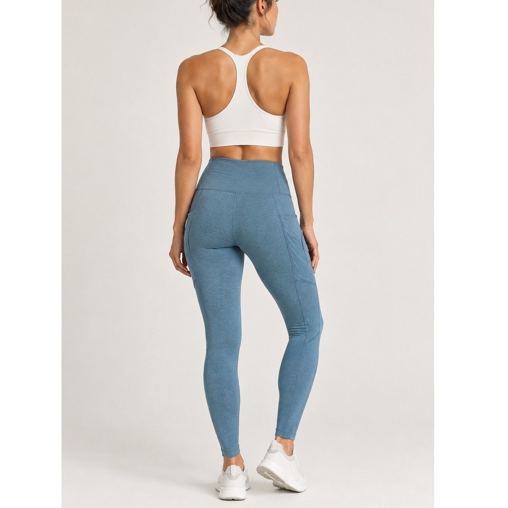 Beyond Yoga Leggings Women XL Teal Blue High Waist Side Pockets Activewear